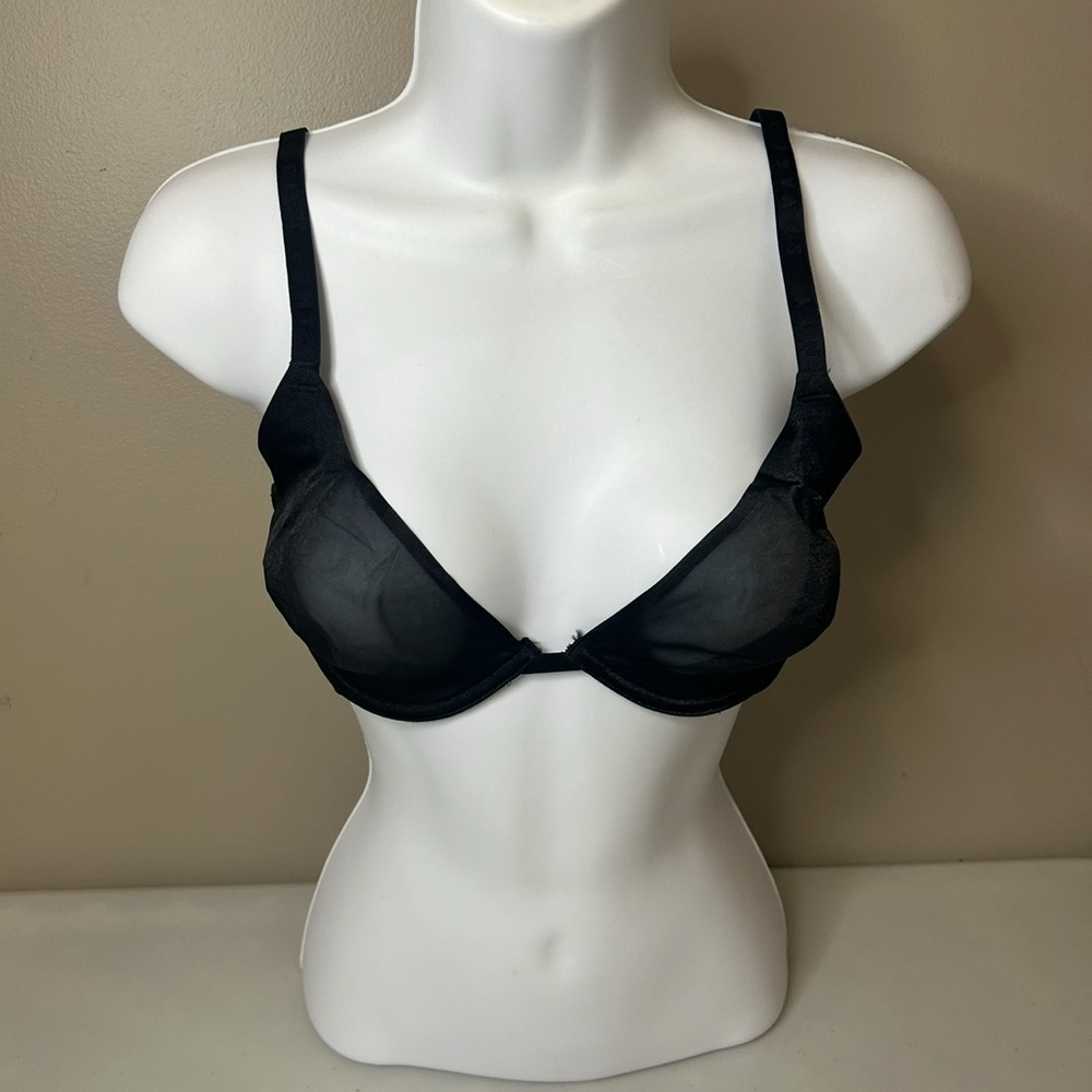 Savage X Fenty 32DD Black Sheer Underwire Bra‎ | Unlined Mesh Demi